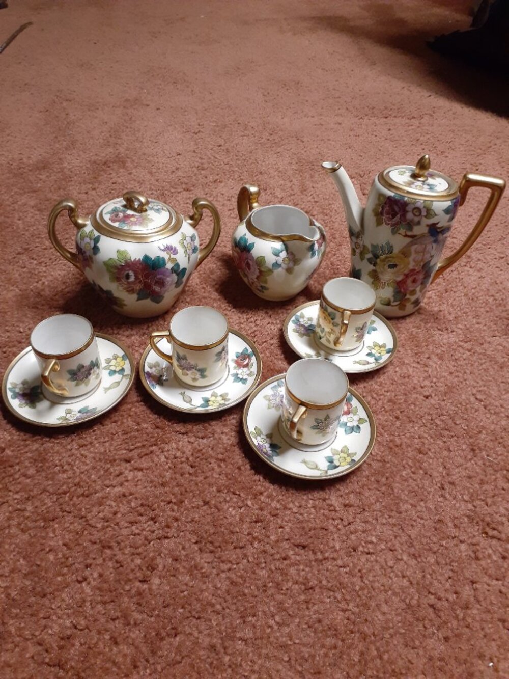 vtg Noritake hand painted tea set
